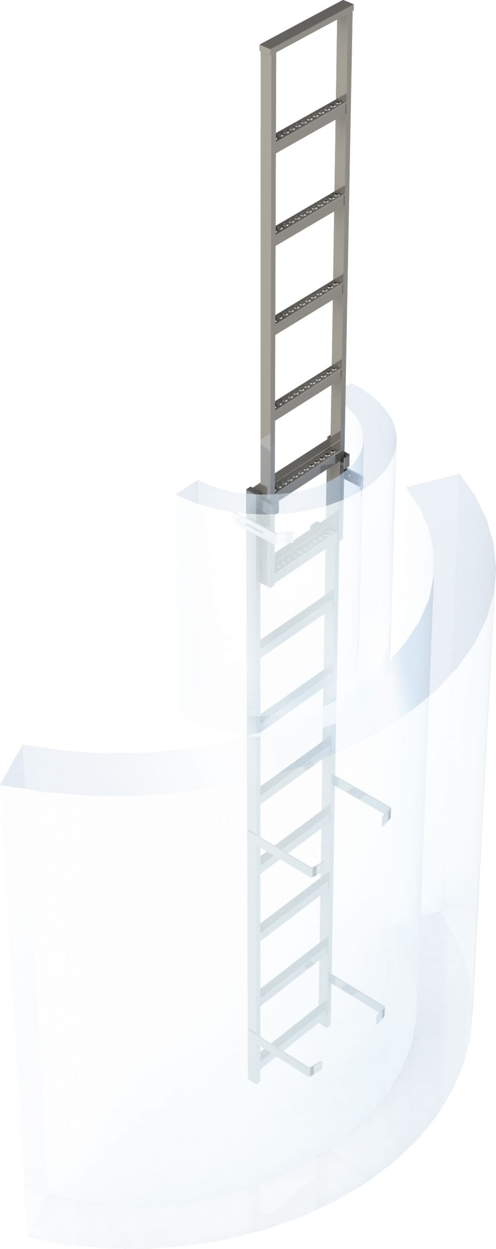 šachtový nerezový rebrík